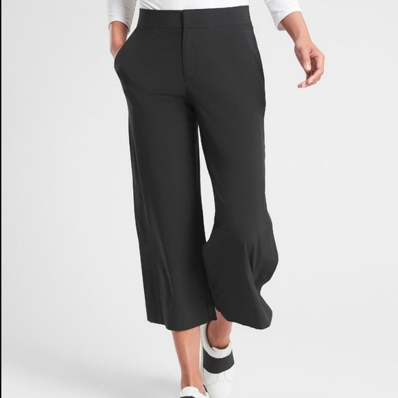 Athleta Pants - Athleta Tribeca Black Wide Leg Crop Pants 6 Tall